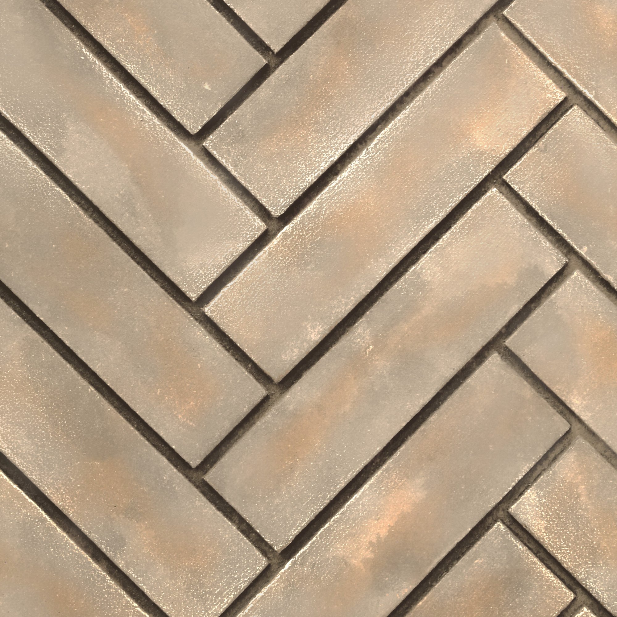 Tan Grey Herringbone
