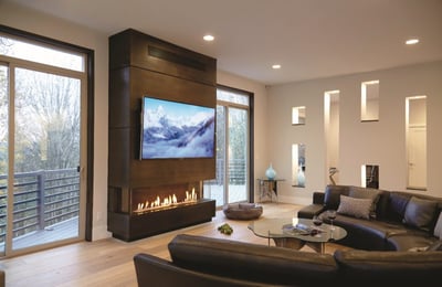 Ortal Three-Sided Gas Fireplace