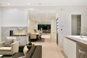 double sided fireplace in the living room