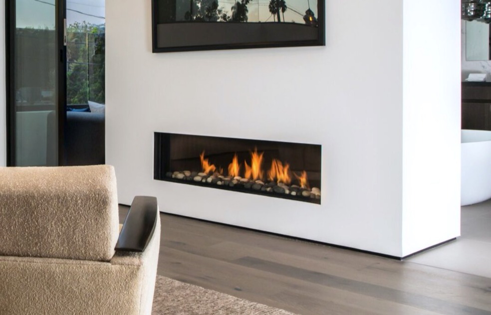 Modern Luxury Fireplaces By Ortal Heat, Narrow Width Gas Fireplace